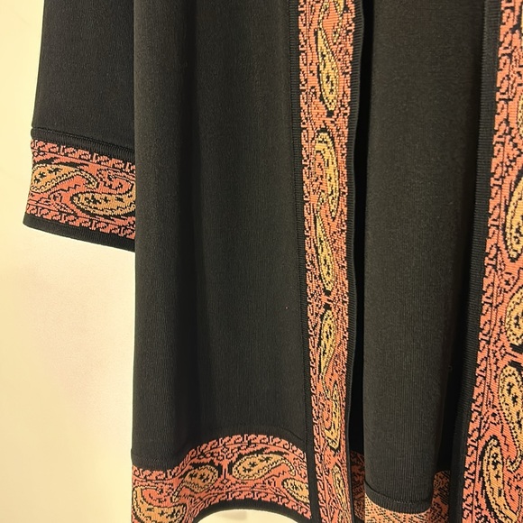 Misook longline cardigan open front black knit coat blazer Neiman Marcus - Picture 5 of 5